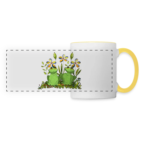 Craquant Motif Grenouille sur Mug panoramique contrasté et blanc