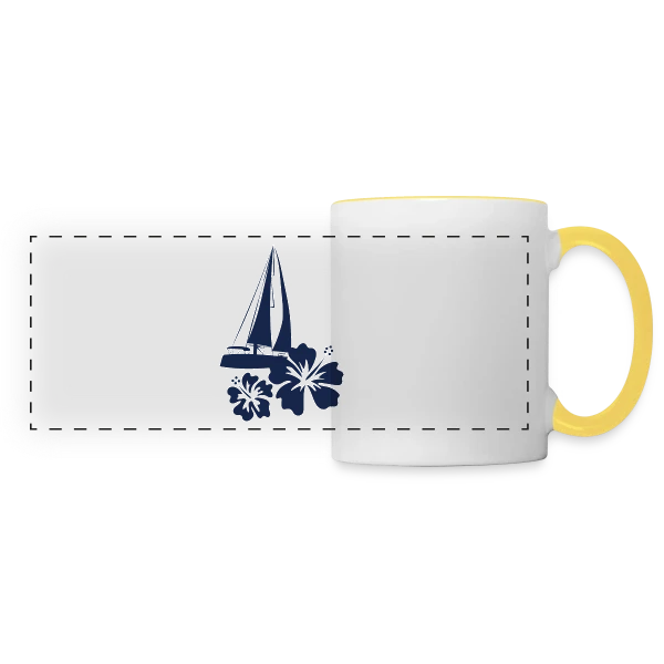 Voilier sur l'Océan Pacifique sur Mug panoramique contrasté et blanc