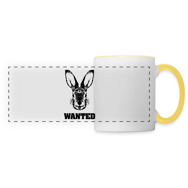 Lapin Recherché Parodie sur Mug panoramique contrasté et blanc