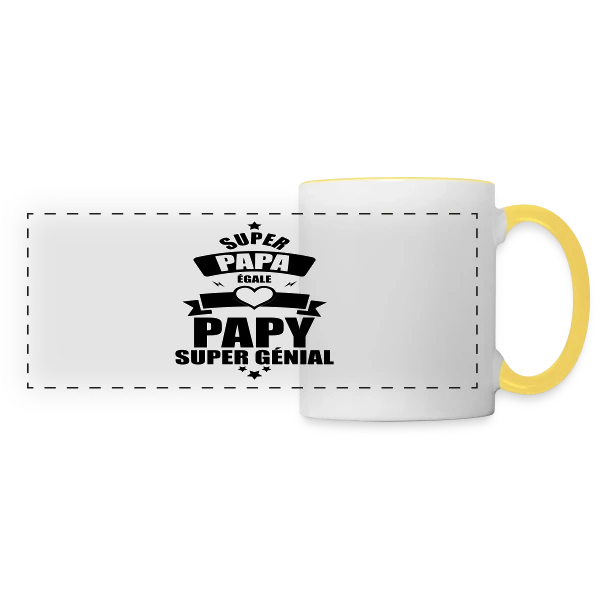 Super Papy, Super Papa : Le Meilleur des Grands-Pères sur Mug panoramique contrasté et blanc