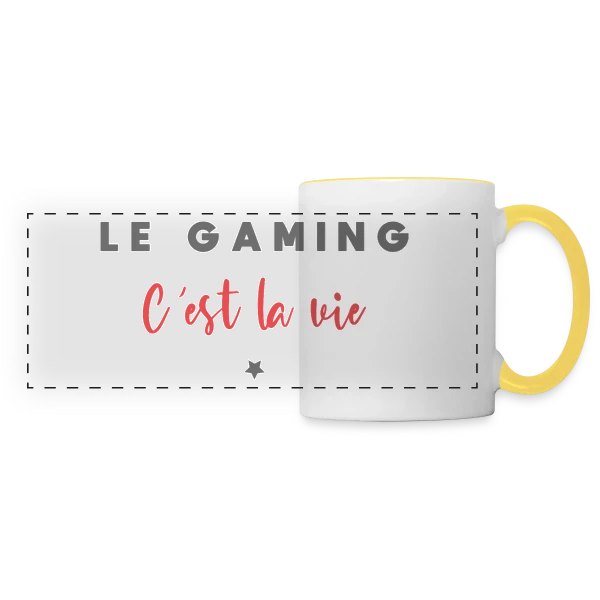 Le Gaming C'est la Vie sur Mug panoramique contrasté et blanc