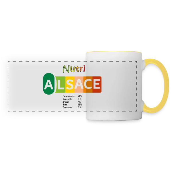Nutri-Score Alsace Gourmand sur Mug panoramique contrasté et blanc