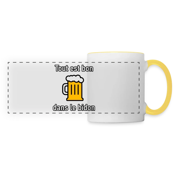 Tout est Bon dans le Bidon sur Mug panoramique contrasté et blanc