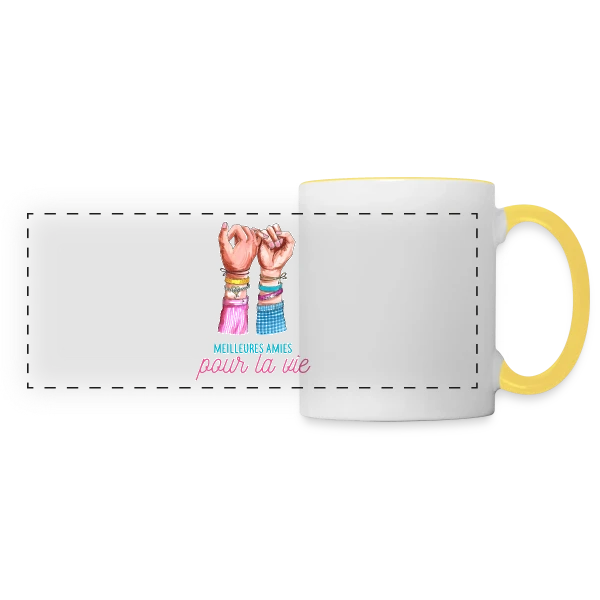 Meilleures Amies pour la Vie sur Mug panoramique contrasté et blanc