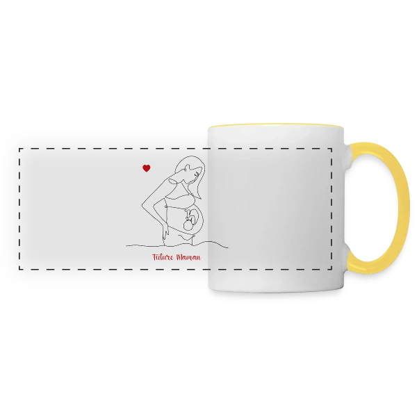 Future Maman : Douce Attente sur Mug panoramique contrasté et blanc