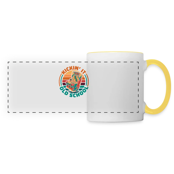 Arcade Rétro Gaming Années 80 sur Mug panoramique contrasté et blanc