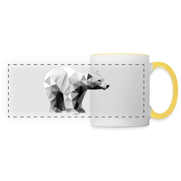 Ours Polaire Géométrique sur Mug panoramique contrasté et blanc