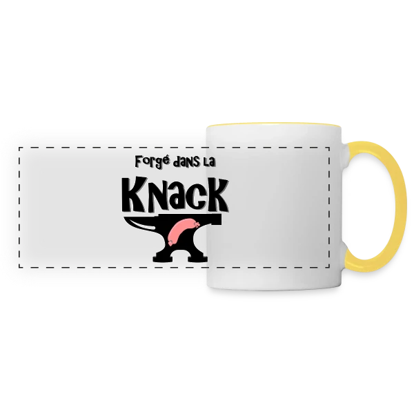 Forgé dans la Knack sur Mug panoramique contrasté et blanc