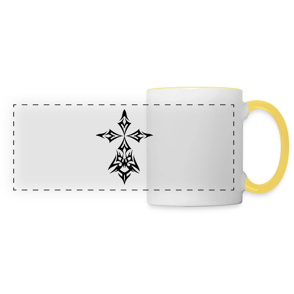 Hermine Tribal Celte - Symbole de Bretagne sur Mug panoramique contrasté et blanc