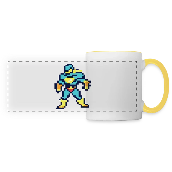 Super-Héros Rétro Sammy sur Mug panoramique contrasté et blanc