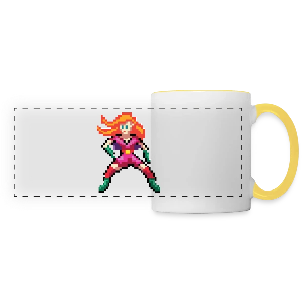 Super-Héroïne Rouge sur Mug panoramique contrasté et blanc