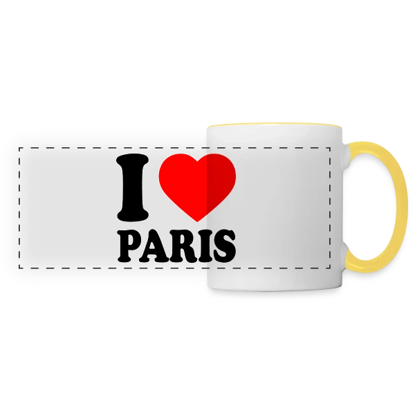 J'aime Paris Classique sur Mug panoramique contrasté et blanc