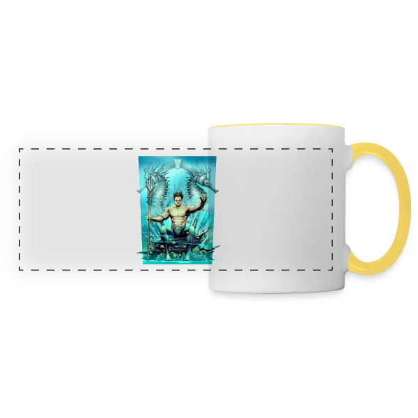 Vague Aquatique sur Mug panoramique contrasté et blanc