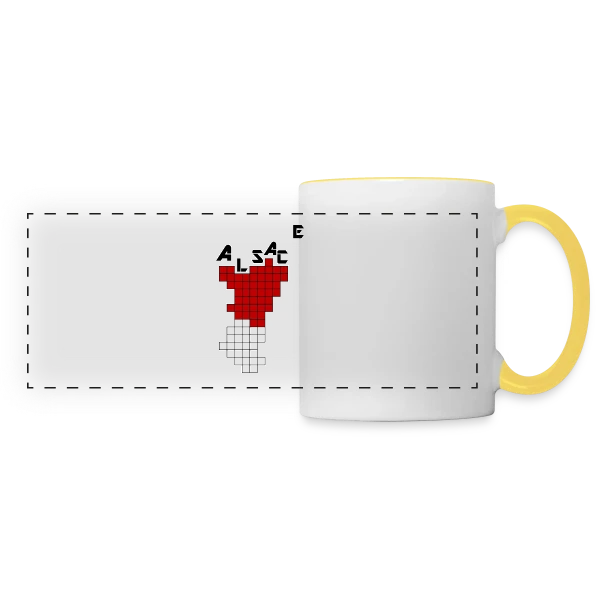 Alsace Pixel Art - Humour Rétrogaming sur Mug panoramique contrasté et blanc