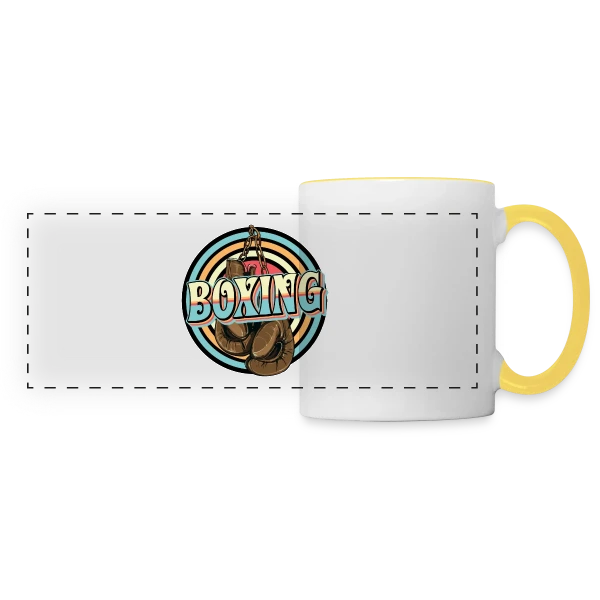 Boxe - Design Cool avec Gants de Boxe sur Mug panoramique contrasté et blanc