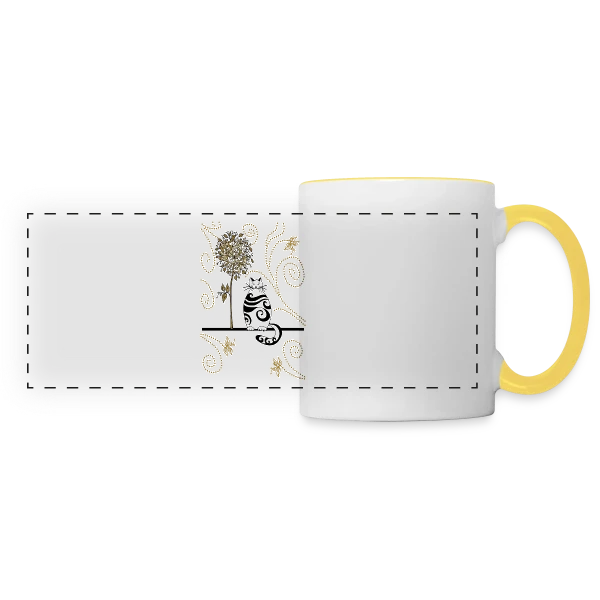 Félin Mystérieux sur Mug panoramique contrasté et blanc