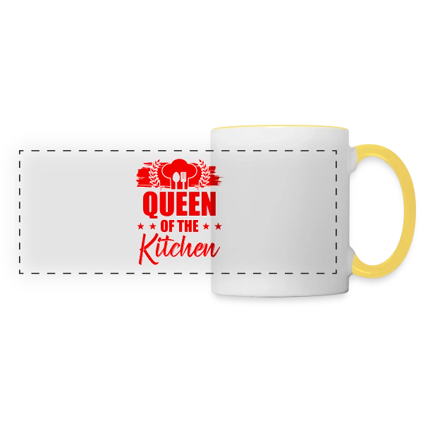 Reine de la Cuisine : Le Trône Culinaire ! sur Mug panoramique contrasté et blanc