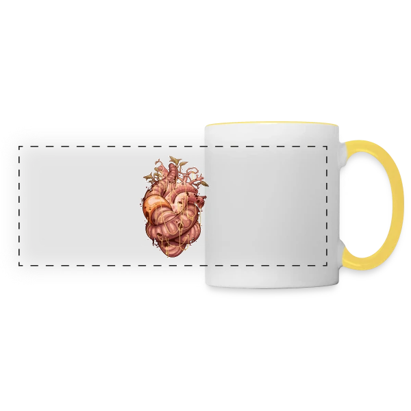 Cœur Intemporel sur Mug panoramique contrasté et blanc
