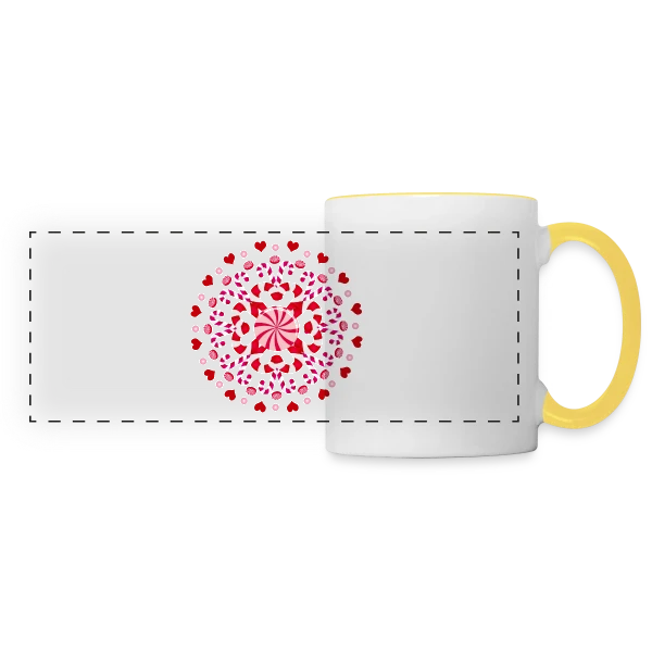 Ornement Sucre d'Orge Rouge pour Noël sur Mug panoramique contrasté et blanc