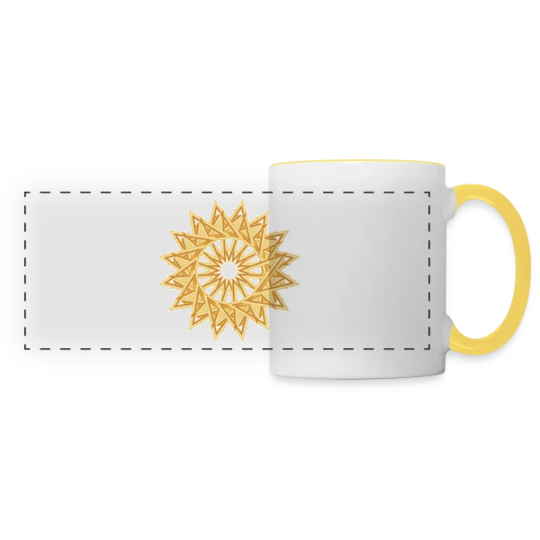 Étoile Dorée Exceptionnelle pour Noël sur Mug panoramique contrasté et blanc