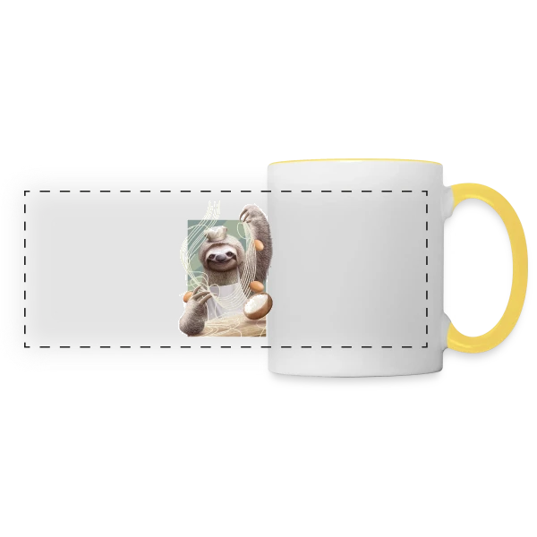 Paresseux Maître des Nouilles sur Mug panoramique contrasté et blanc