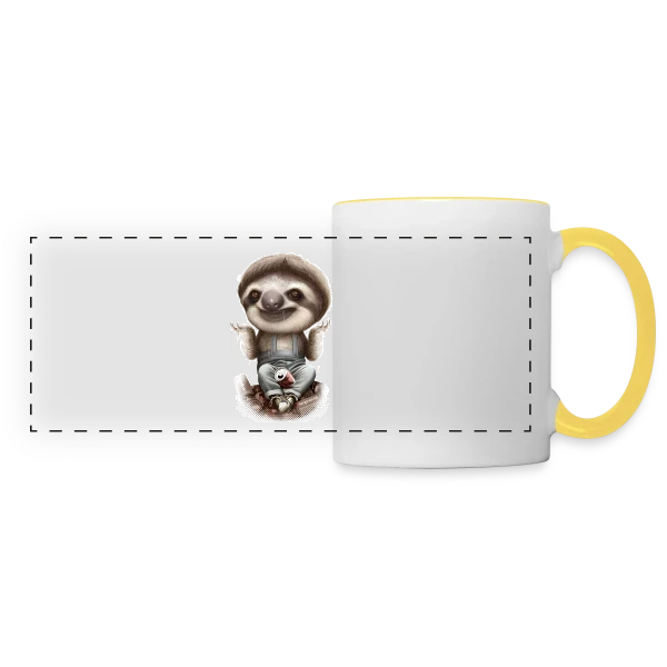 Le Paresseux S'en Fiche sur Mug panoramique contrasté et blanc