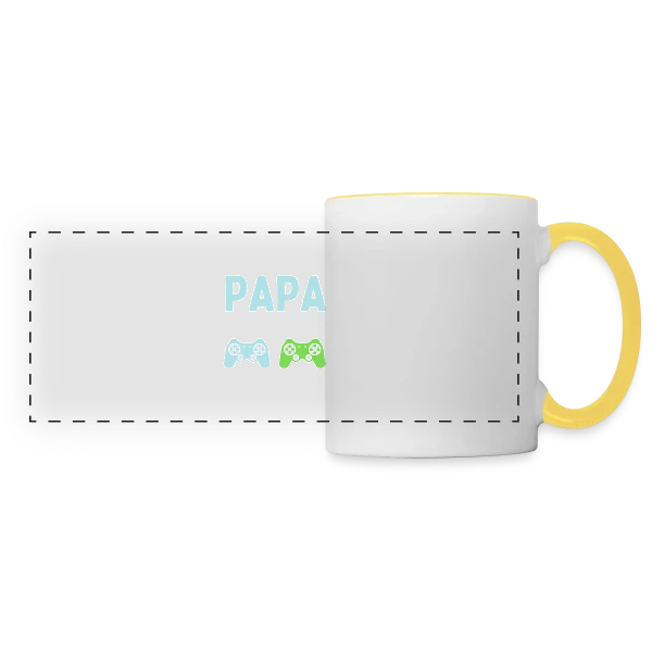 Futur Papa Gamer - Annonce Grossesse Humour sur Mug panoramique contrasté et blanc
