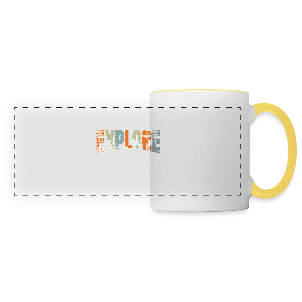 Esprit Aventure Rétro sur Mug panoramique contrasté et blanc