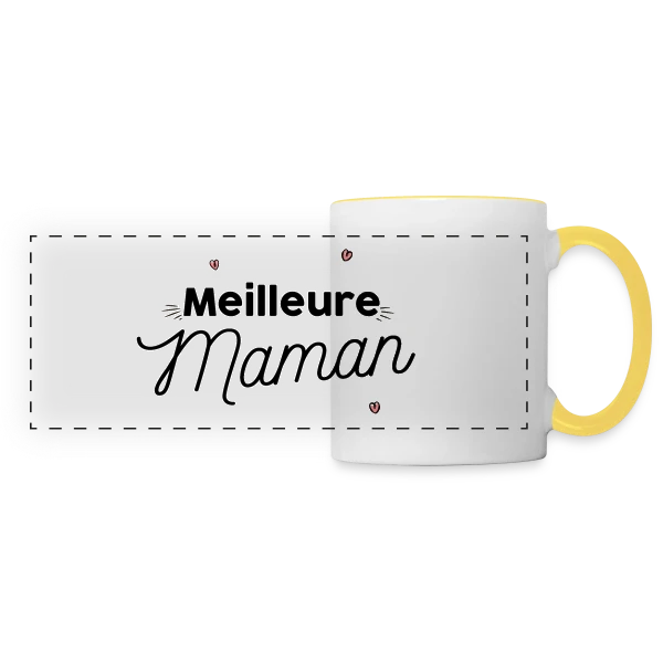 Meilleure Maman : Le Cadeau Parfait pour Elle sur Mug panoramique contrasté et blanc