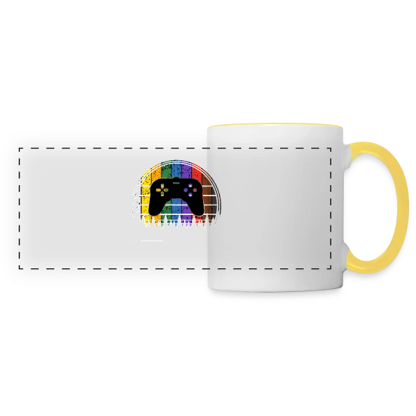 Passion Console : T-shirt Rétrogaming Drôle et Original sur Mug panoramique contrasté et blanc