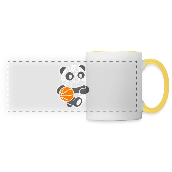 Panda Basketteur sur Mug panoramique contrasté et blanc