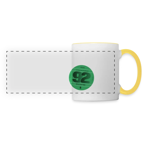 Anniversaire 1992 'Je Dékire' - Vignette Automobile Rétro sur Mug panoramique contrasté et blanc