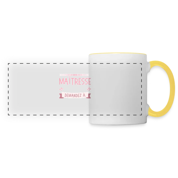 Maîtresse qui Déchire Personnalisable - Idée Cadeau Fin d'Année sur Mug panoramique contrasté et blanc