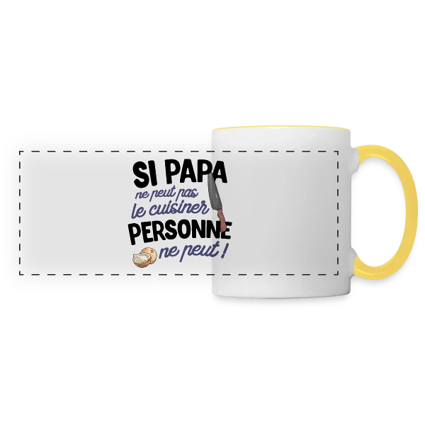 Papa Cuisinier - Le Maître des Fourneaux sur Mug panoramique contrasté et blanc
