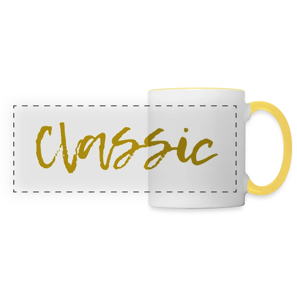 Classique Doré Élégant sur Mug panoramique contrasté et blanc