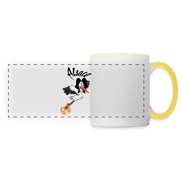 Logo Cigogne Alsace sur Mug panoramique contrasté et blanc