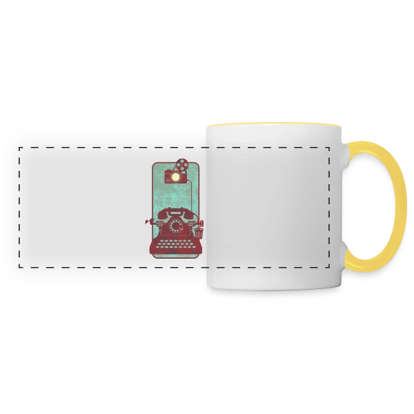 L'Évolution du Smartphone sur Mug panoramique contrasté et blanc