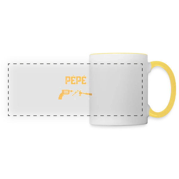 Si Pépé ne Peut Pas le Réparer... Humour Famille sur Mug panoramique contrasté et blanc