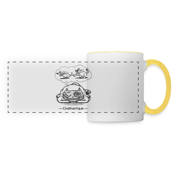 Un rêve Chathartique sur Mug panoramique contrasté et blanc