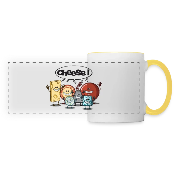 Le Fromage vous Fait Sourire ! sur Mug panoramique contrasté et blanc