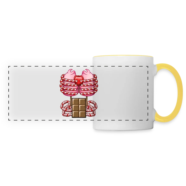 Organes Sucrés Humour sur Mug panoramique contrasté et blanc