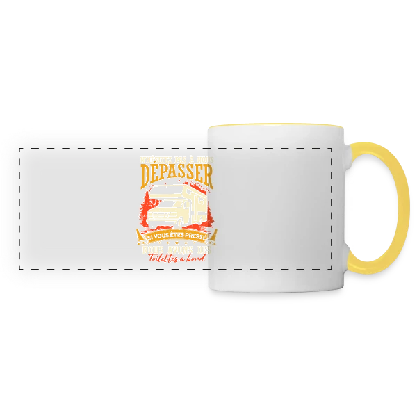 Drôle de Campeur en Camping-Car: Mes Vacances Parfaites! sur Mug panoramique contrasté et blanc