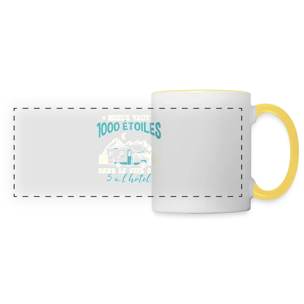 Camping-Car Fun: L'Humour du Campeur Passionné sur Mug panoramique contrasté et blanc