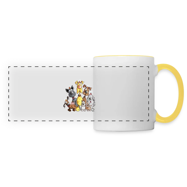 J'adore les Chiens ! Un Design Fun et Adorable sur Mug panoramique contrasté et blanc