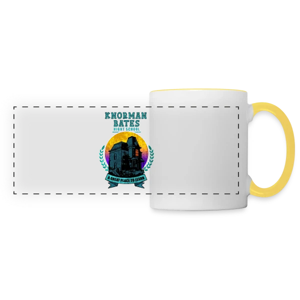 Knorman Bates : Cours du Soir sur Mug panoramique contrasté et blanc