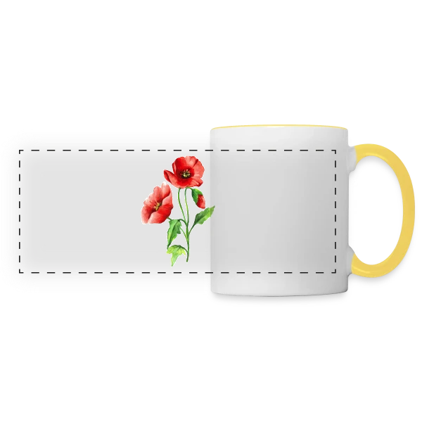 Jardin Fleuri Intemporel sur Mug panoramique contrasté et blanc