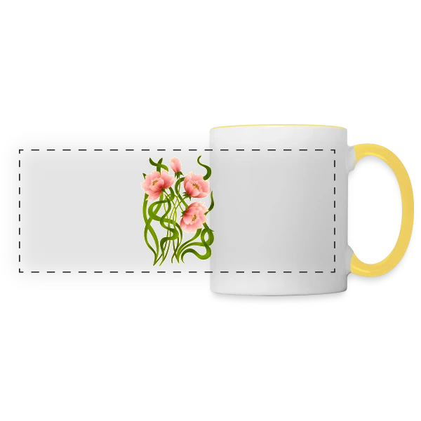 Éclat Floral sur Mug panoramique contrasté et blanc