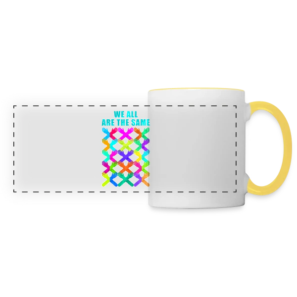 Unis Contre le Racisme sur Mug panoramique contrasté et blanc