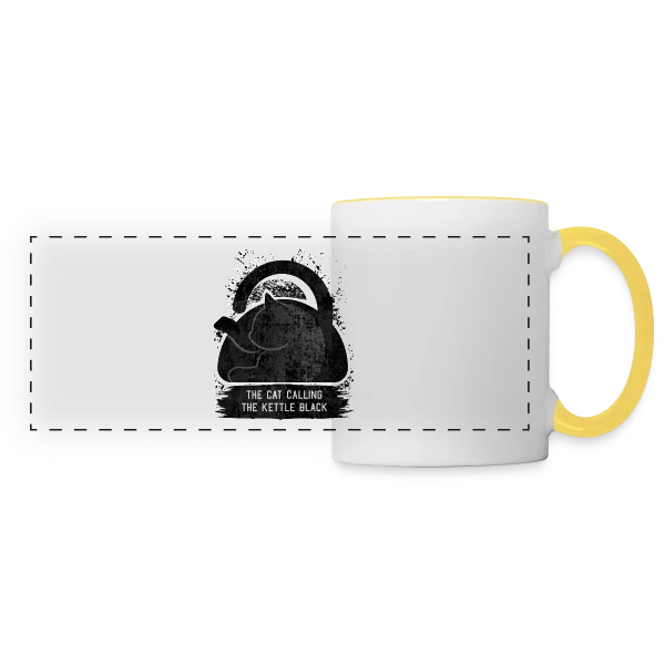 L'Ironie du Chat sur Mug panoramique contrasté et blanc