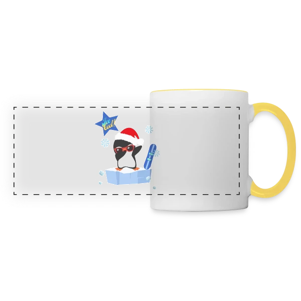 Pingouin Dab Noël Cool sur Mug panoramique contrasté et blanc